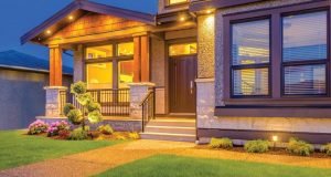 bright and well lit front porch