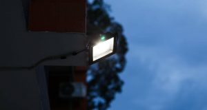 flood light mounted on a wall