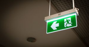 Green emergency exit sign