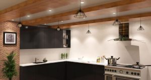 kitchen with LED downlights