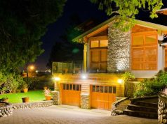 home with outdoor wall lights