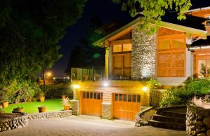 home with outdoor wall lights