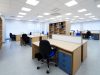 Empty office space with LED panels