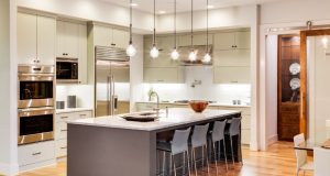 kitchen with pendant lights