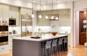 kitchen with pendant lights