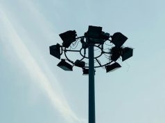 Flood lights in poles