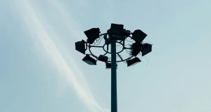 Flood lights in poles