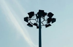 Flood lights in poles