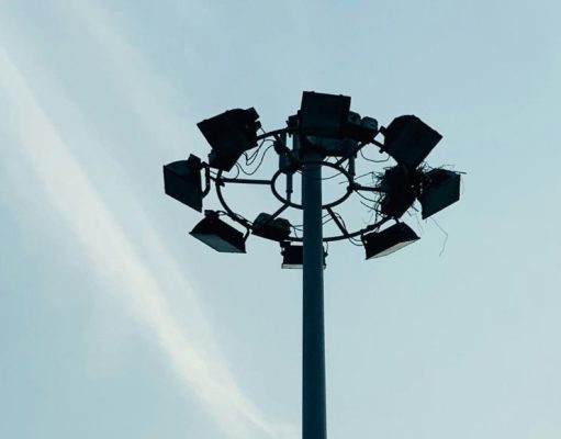 Flood lights in poles