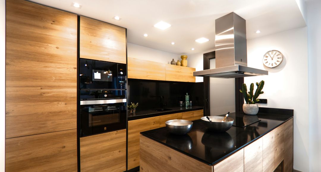 kitchen with wooden cabinets