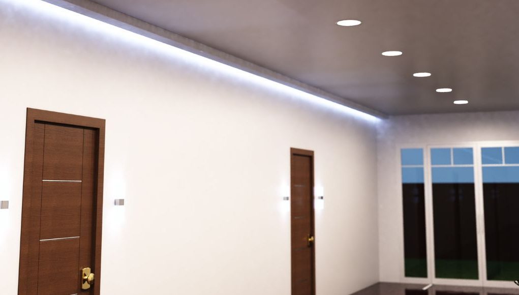 Corridor with natural white LED downlights