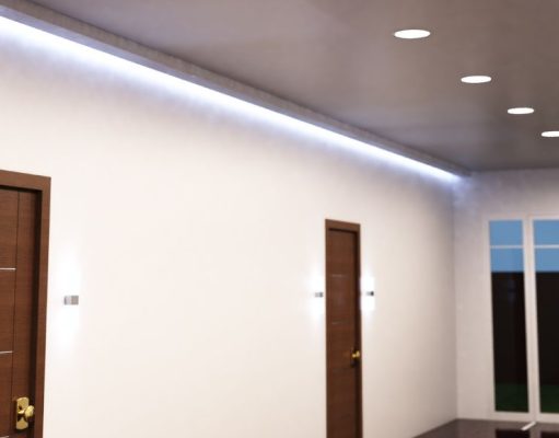 Corridor with natural white LED downlights