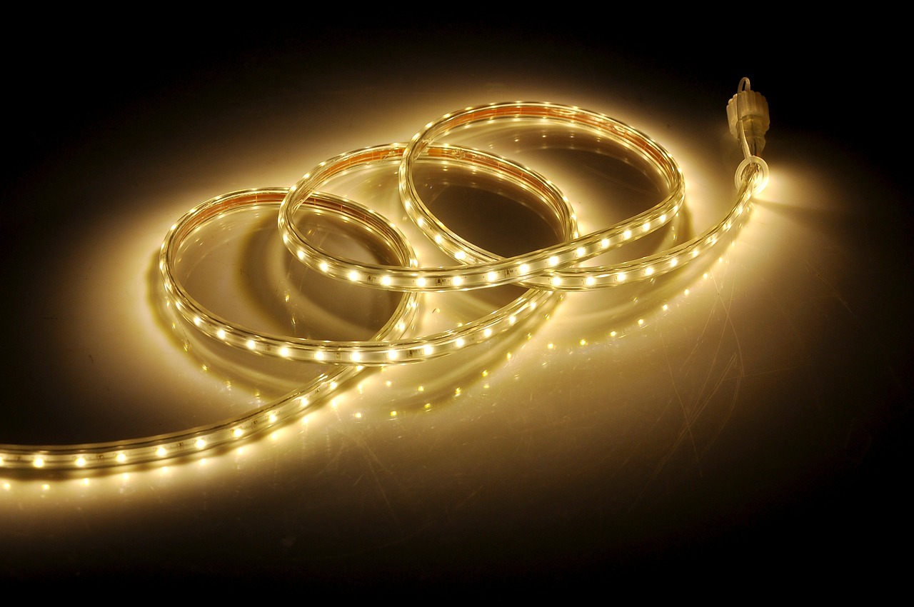 Yellow LED Strip Lights. 