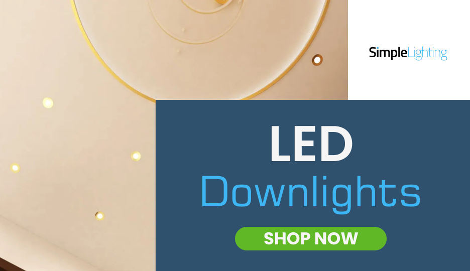 Simple Lighting LED Downlights Shop Now banner