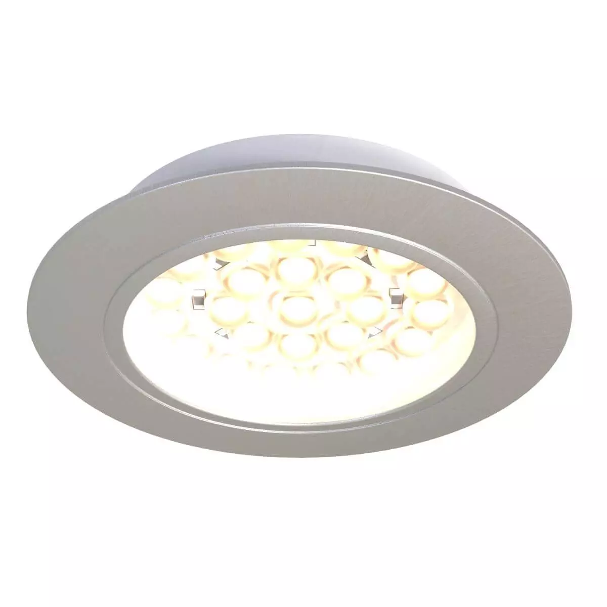 1.8w Recessed LED Cabinet Light In a Brushed Chrome Finish