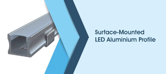 1m Surface Mounted Aluminium LED Profile